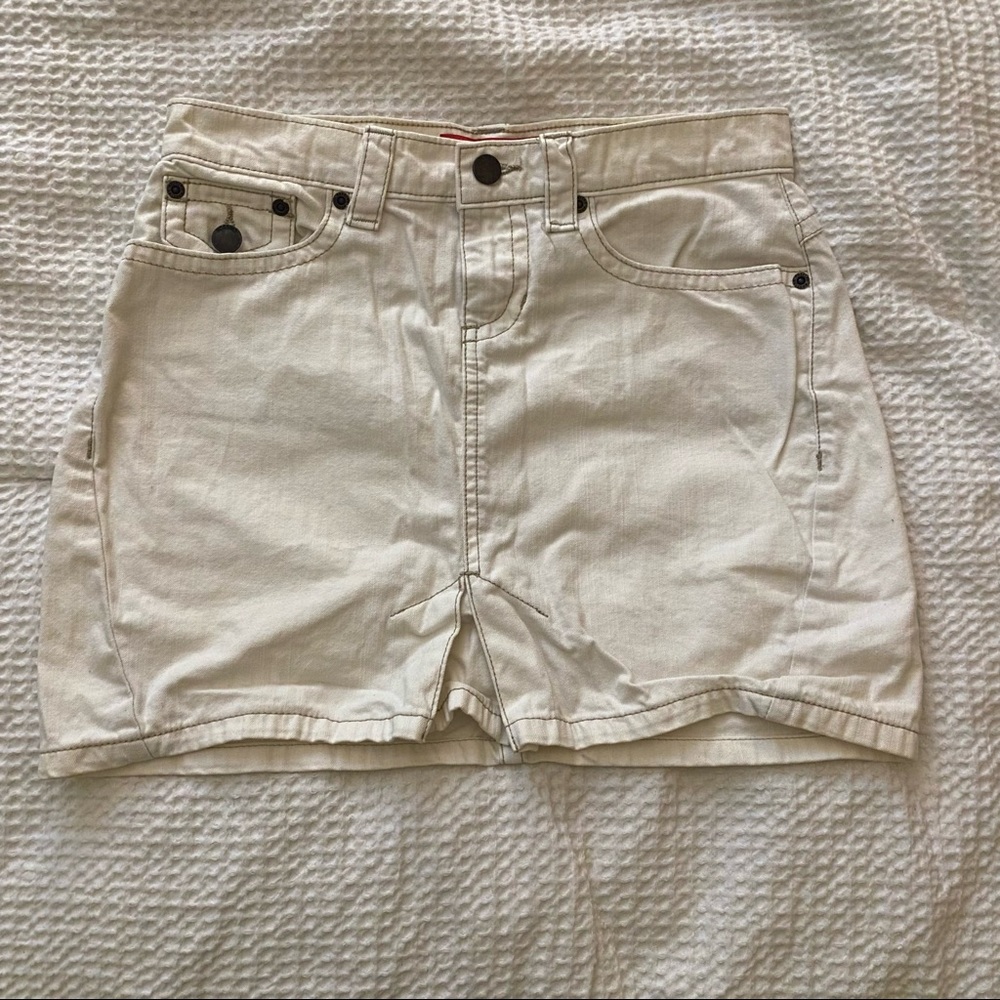 Mossissue White Denim Skirt